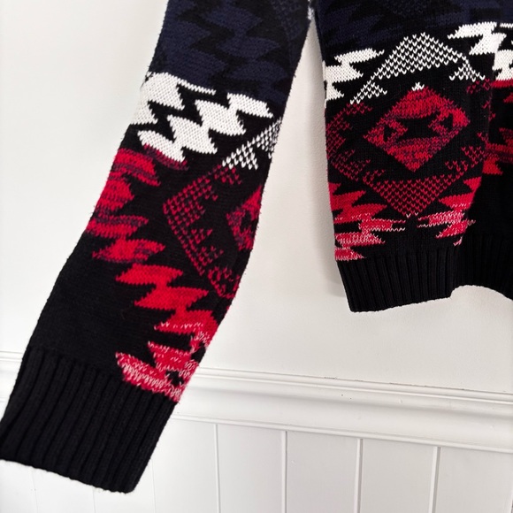 Adam Levine Sweater Shawl Collar Cardigan Aztec Geometric Knit Men's Large M39 - Picture 11 of 16